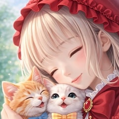 赤ずきんと子猫