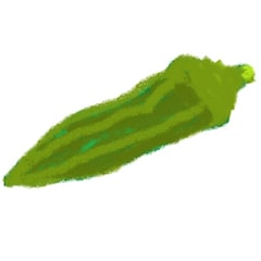 山の上のオクラ